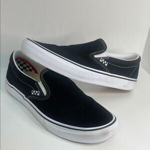 Vans “Off the Wall” Skateboarding Black and White Checkered Slip-Ons